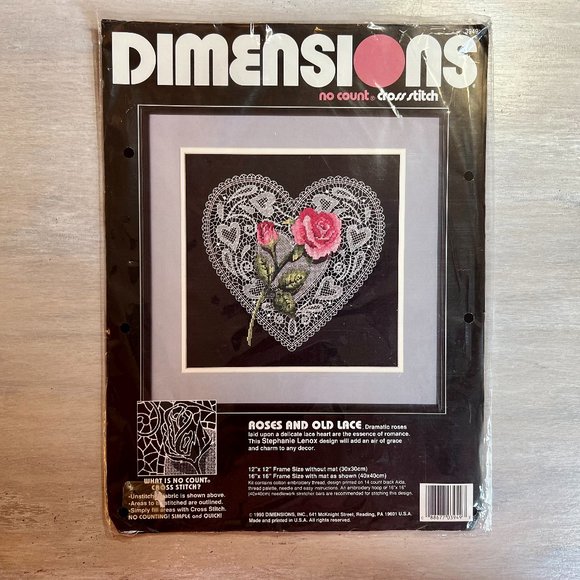 LAST CHANCE!  Beautiful Roses and Old Lace Cross Stitch - Picture 1 of 7